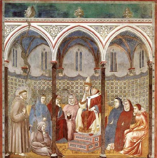 GIOTTO di Bondone St Francis Preaching before Honorius III Sweden oil painting art